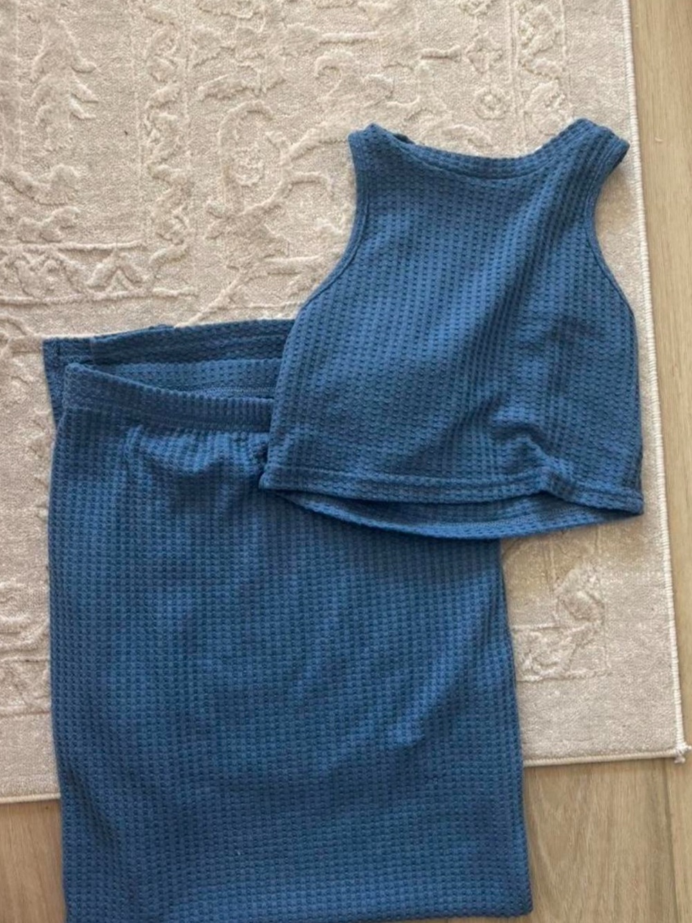 Amazon Blue Waffle Knit Bodycon set - Women's